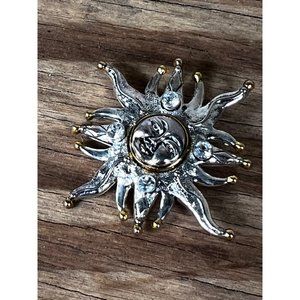 Best Sun Brooch Pendant Gold Silver